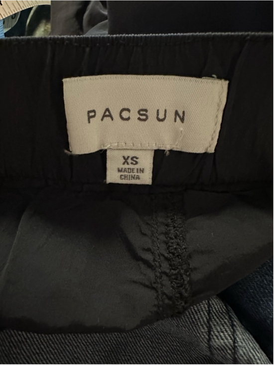 Women's PacSun Wide Leg Jeans XS Blue Black denim nylon Y2K high-rise baggy - Picture 2 of 6